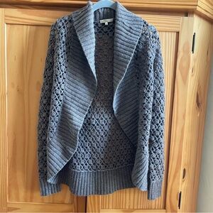 VINCE Cashmere Alpaca Wool Blend Open Knit Crochet Cardigan - Size XS